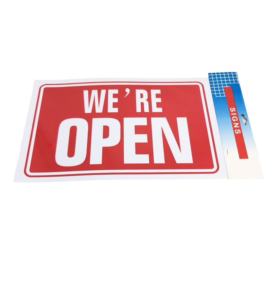 11.8''x7.9'' SIGN [WE'RE OPEN]