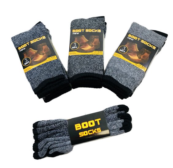3pr Thermal BOOT Socks 9-13 [Assorted] Variegated