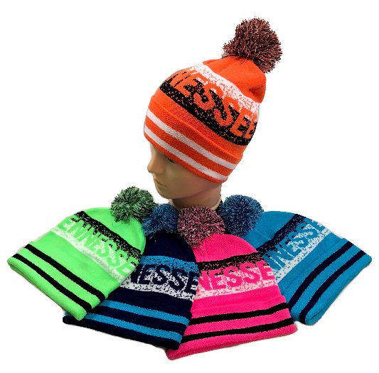 PomPom Knit HAT [TENNESSEE] Pixelated