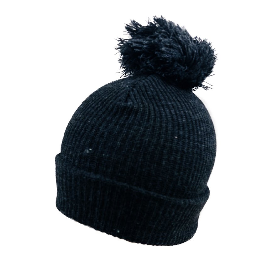 Solid Knitted PomPom HAT [Gray]