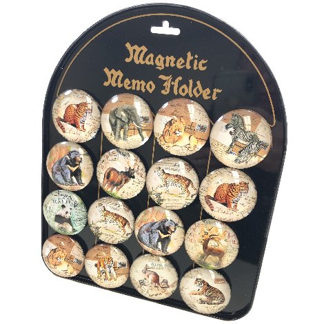 2'' Round Dome Magnets [Wild ANIMALs] with Display Board