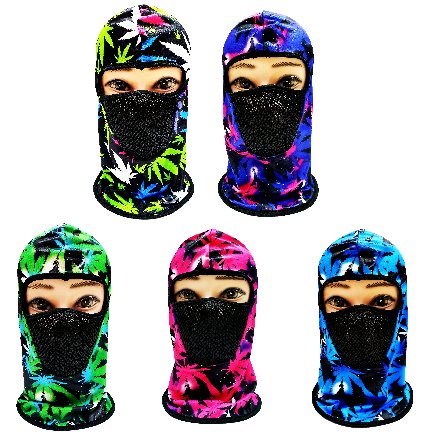 *NINJA Face Mask [Colorful Marijuana with Mesh Front]