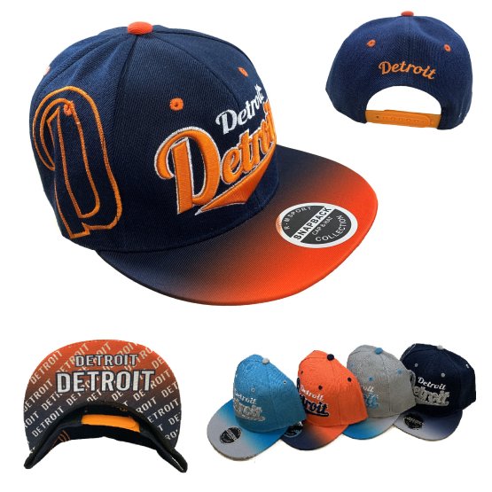 Snap Back Flat Bill/DETROIT [Fade Top/Printed Bottom Bill]