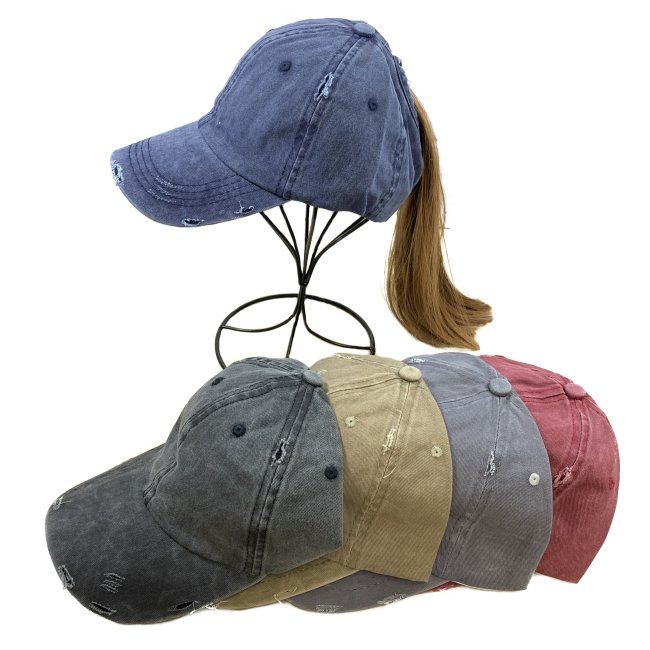 DENIM Washed Pony Tail Hat