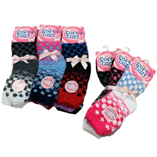 Soft & Cozy Fuzzy SOCKS [Two-Tone Polka Dots]