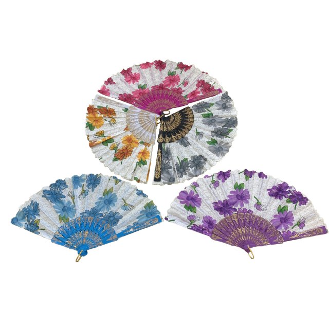 Folding FAN [Sparkle/Flowers]