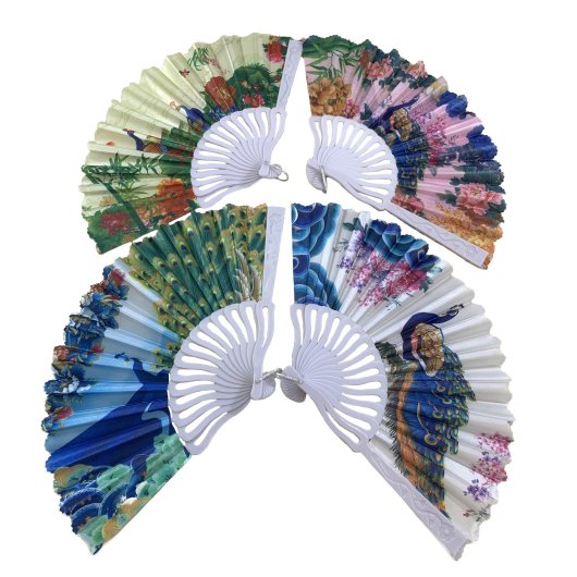 Folding FAN [Printed Peacocks]