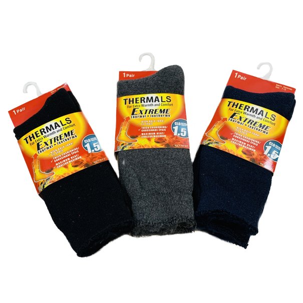 1pr Men's Extreme Thermal Crew SOCKS 10-13 [Brushed Interior]