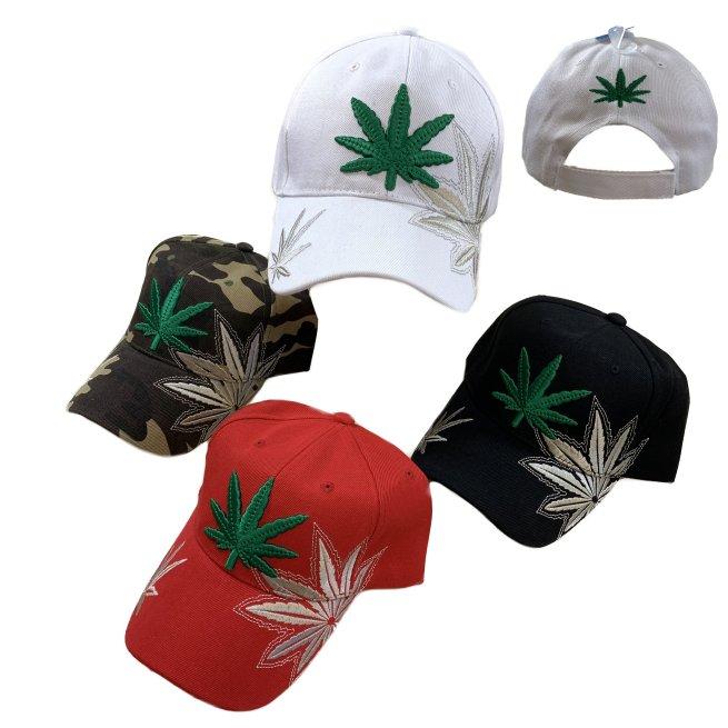 Embroidered Marijuana Hat [Double Shadow]