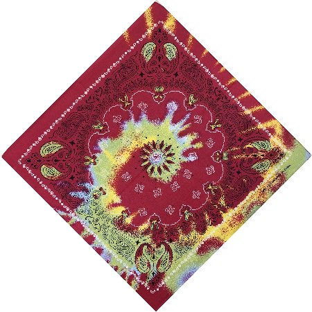 Bandana-Pink/Yellow Paisley TIE Dye