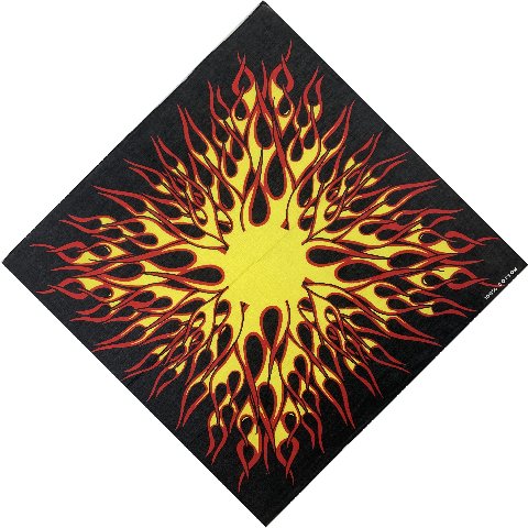 Bandana-Yellow/Red Flames