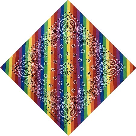Bandana-RAINBOW Stripes with Paisley
