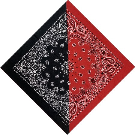 BANDANA-Red/Black Diagonal Split