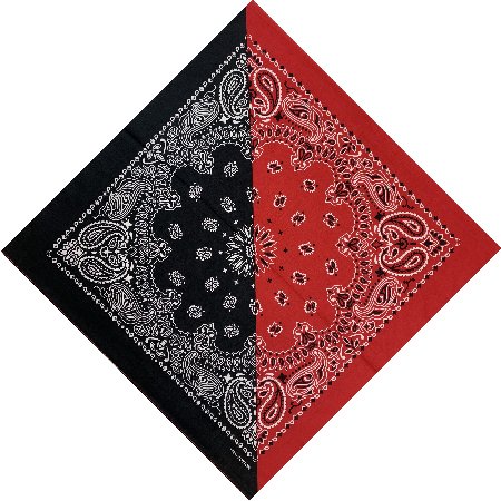 Bandana-Red/Black Diagonal Split