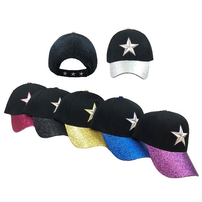 Star** Ball CAP with Glitter Bill