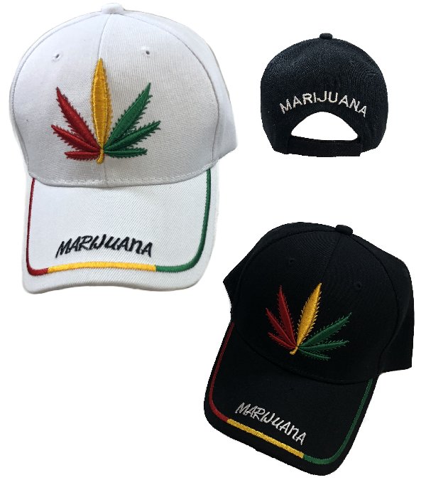 Red/Yellow/Green Leaf BALL CAP [MARIJUANA on Bill]