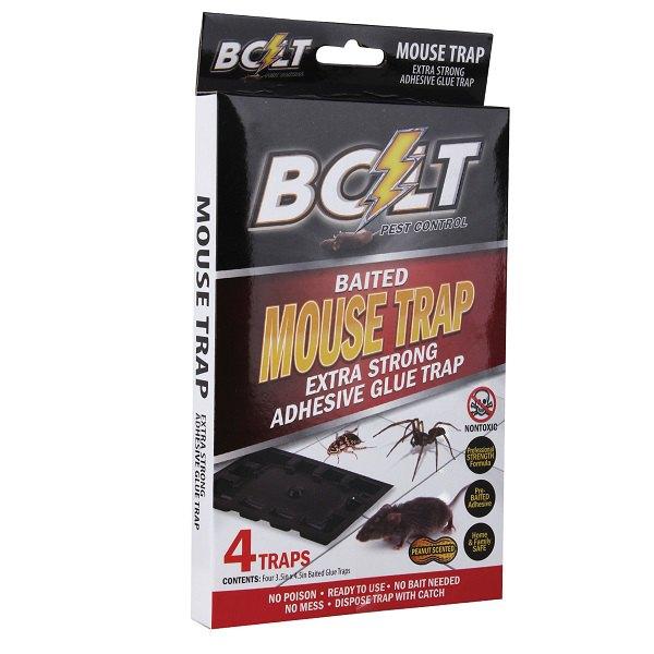 4pk Bolt Baited Mouse Glue Trap