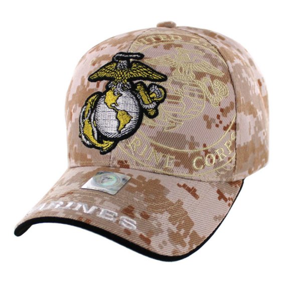 LICENSED Globe & Anchor Hat with Shadow [Camo]