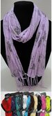 Sheer SCARF with Fringe--Pinstripe/Roses/Sparkle
