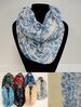 Extra-Wide Light Weight Infinity SCARF [Two Tone Floral]