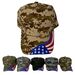 Solid Camo Hat with Embroidered Wavy FLAG Bill