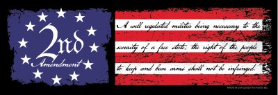 Bumper Sticker 2nd Amendment Flag