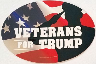 Trump Magnet  4 X 6 Oval Veterans For Trump FLAG