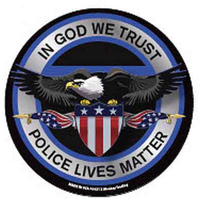 Magnet Round IN God We Trust Police Lives Matter
