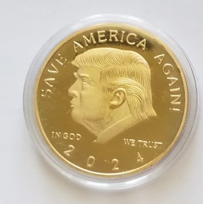 Trump Coin GOLD Plate Collectible Save America