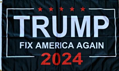 3 X 5 Trump FLAG -Black Fix America Again 2024