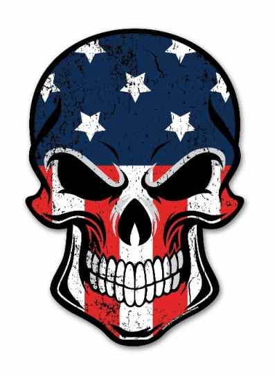 Sticker Die Cut USA SKULL