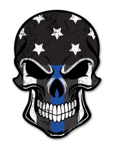 STICKER Die Cut Back The Blue Skull