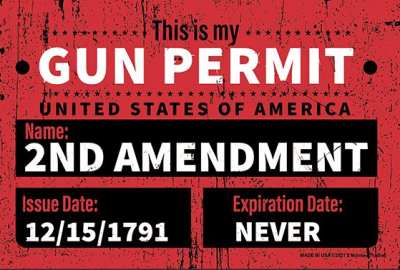 Bumper STICKER 2nd Amendment Gun Permit