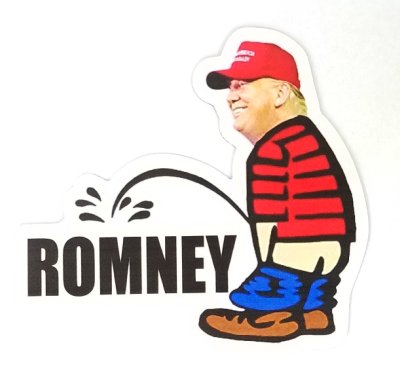 Trump Magnet Die Cut Piss on Romney