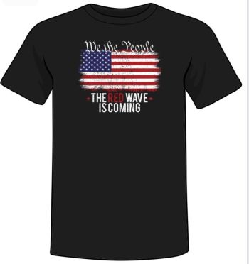 T-SHIRT Black Red Wave - We The People Oversized