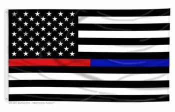 3 X 5 Thin Red -  Blue Line - American FLAG