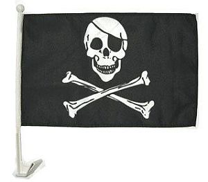 Flag - Car Flag - Pirate - SKULL & Crossbones - Jolly Roger