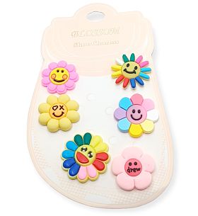 Rubber Shoe - Croc Charms Smiley FLOWERS