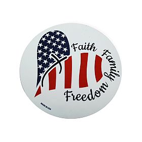 Magnet Round Faith Family Freedom