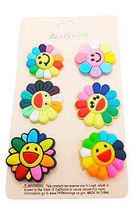 Rubber Shoe - Croc Charms Smiley FLOWERS #2