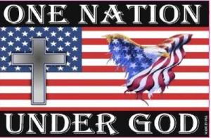 Bumper STICKER - One Nation Under God - Cross