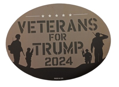 Trump Magnet  4 X 6 Oval Veterans For Trump 2024