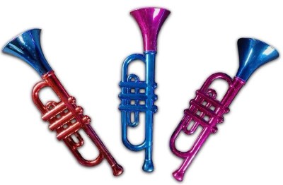 Plastic Trumpet Metallic Look 13'' Assorted