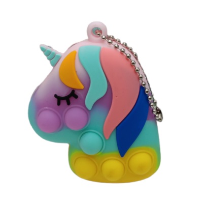 KEYCHAIN - Pop It Rainbow Unicorn 3''