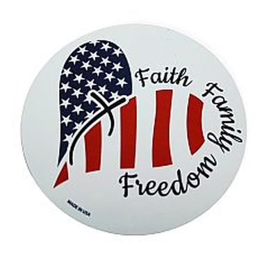 Magnet Round Faith Family Freedom