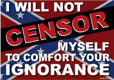 Magnet - I will Not Censor Myself Rebel Flag