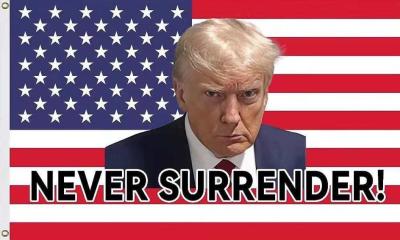 3 X 5 FLAG -  Trump - Never Surrender!