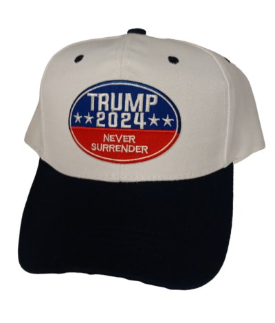 ***Trump HAT Never Surrender Two Tone White & Blue