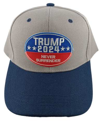 ***Trump HAT Never Surrender Two Tone Gray