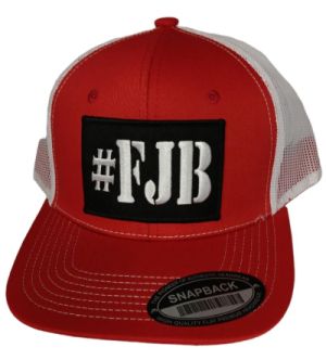 *#FJB Mesh Snapback Trucker Style HAT RED & White